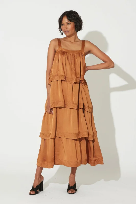 Cleobella Dasha Midi Dress in Bronze