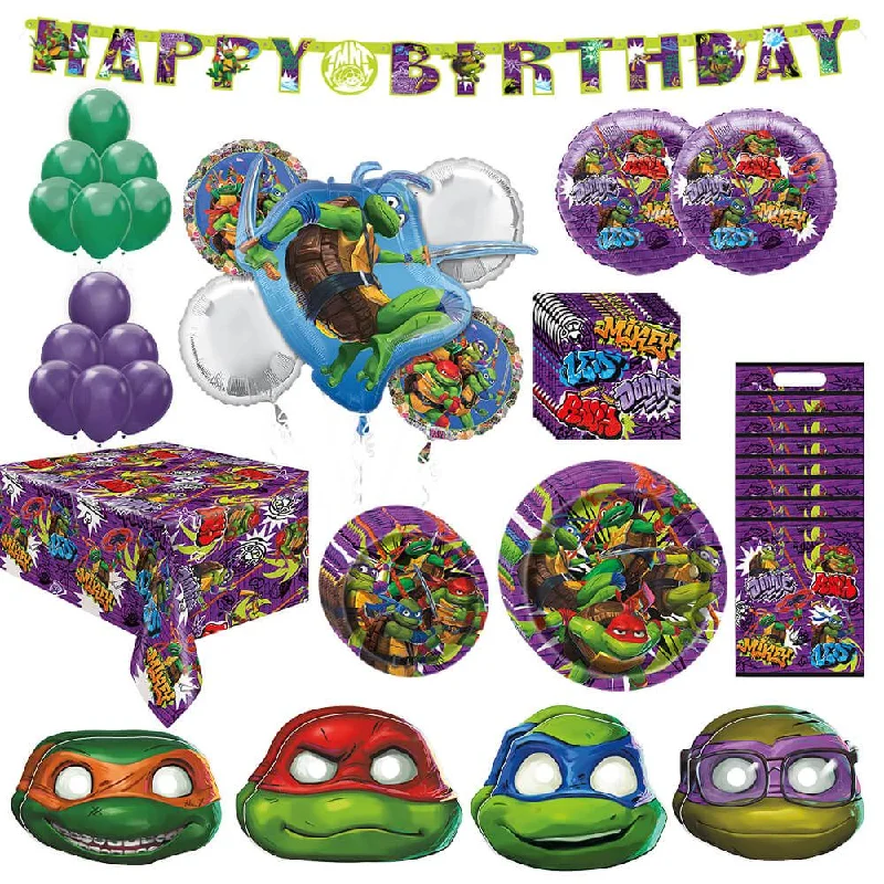 TMNT PARTY SUPPLIES & DECORATIONS KIT - SERVES 8 GUESTS