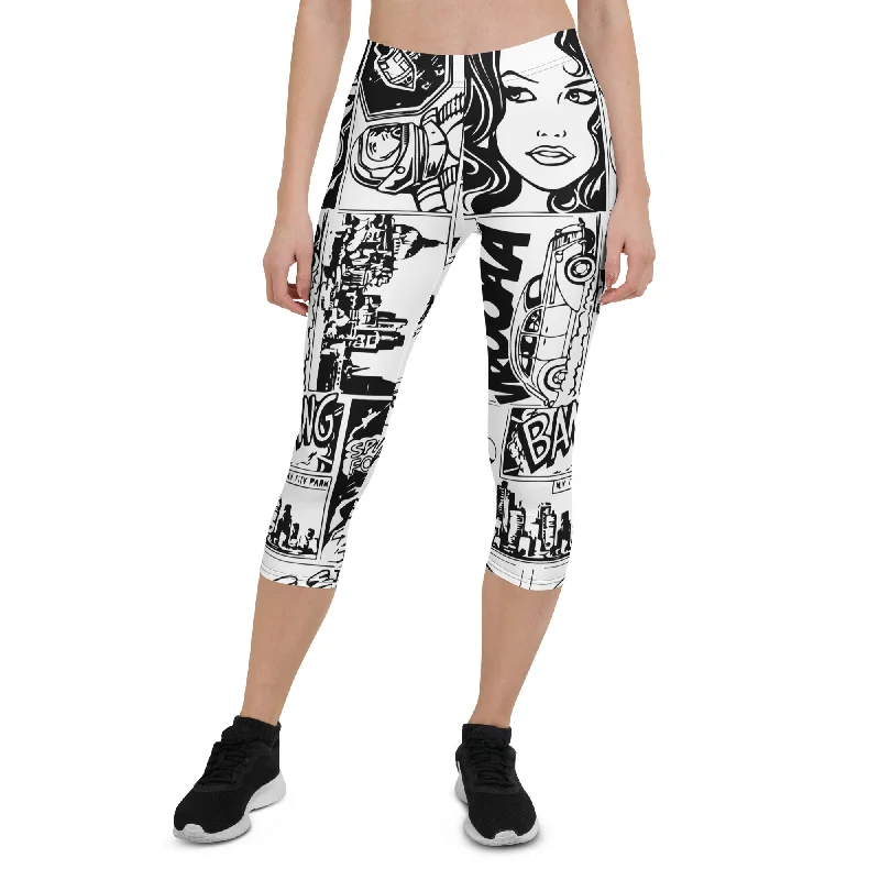 Black & White Comic Book Capris