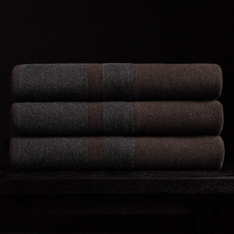 Baja Stripe Knit Blanket - Dark Brown/Charcoal