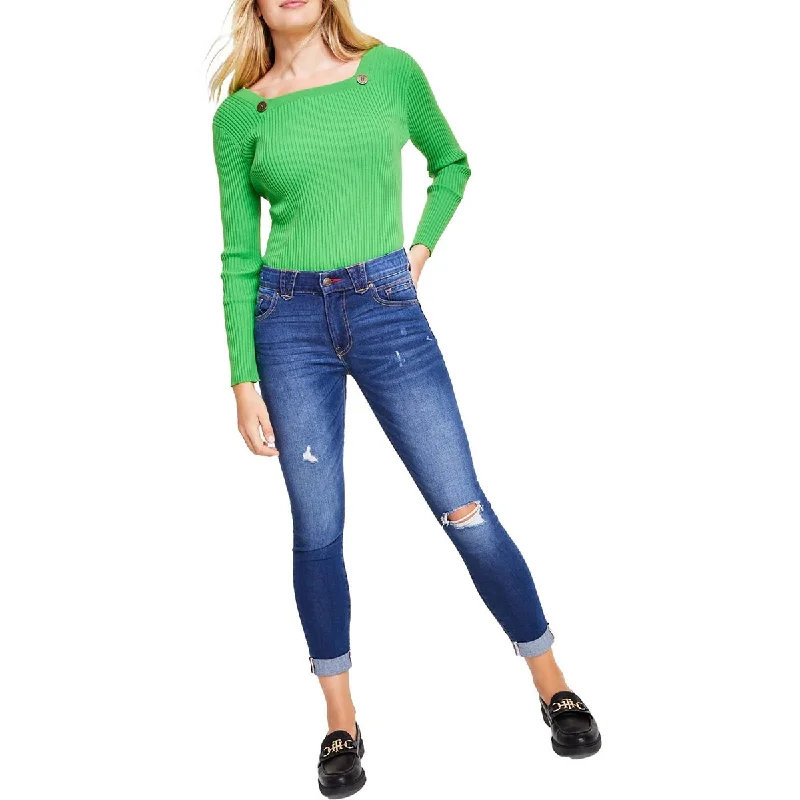 Womens Cuffed Skinny Ankle Jeans