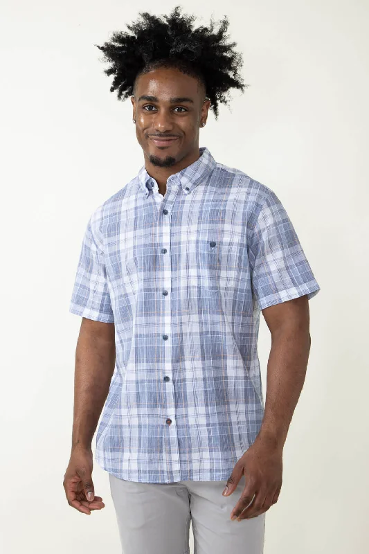 Weatherproof Vintage Cotton Plaid Button Down Shirt for Men in Blue | S2484281GK-KENTUCKYBLU