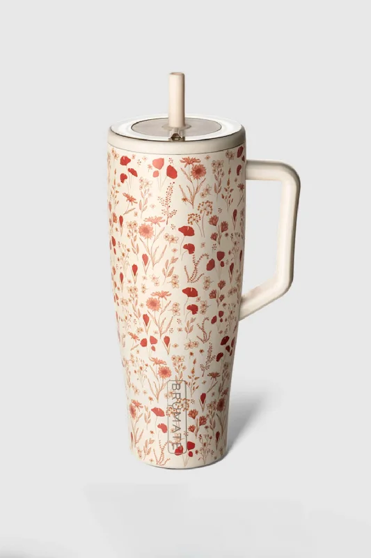 BruMate Era 40 oz Poppy Floral Tumbler in Off White | DWER40POY-POPPY