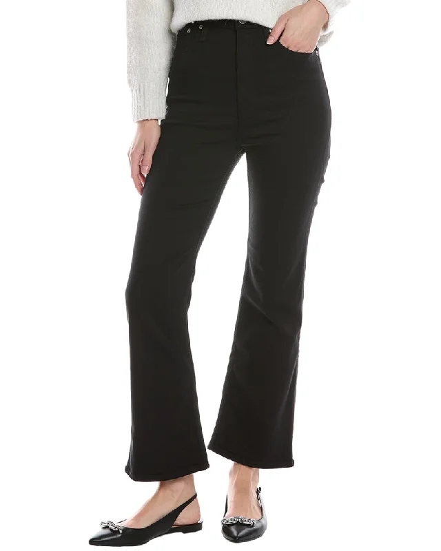 rag & bone Casey Black High-Rise Ankle Flare Jean