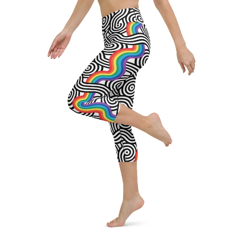 Rainbow Lines Yoga Capris