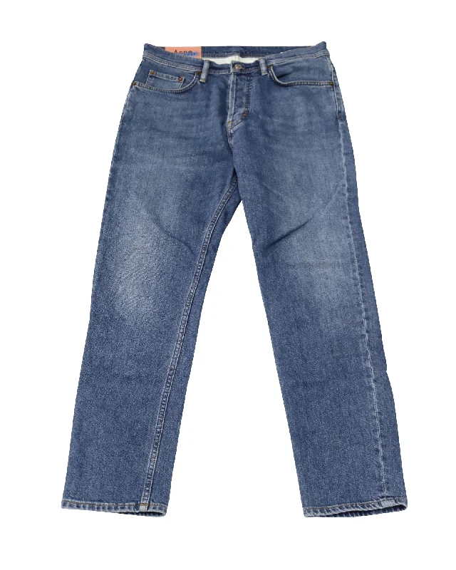 Acne Studios Slim Tapered Jeans in Mid Blue Cotton