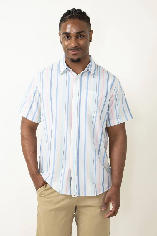 Simply Southern Stripe Button Down Shirt for Men in White | PP-0124-MN-BTNDWN-STRIPE