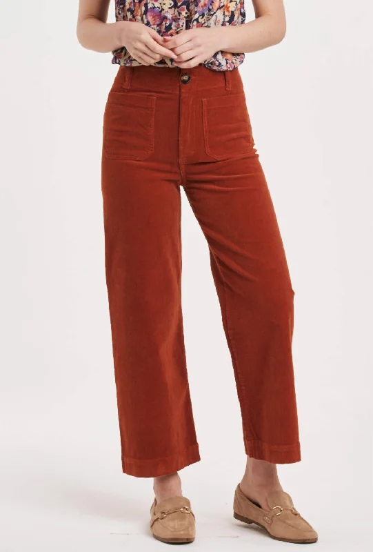 Analei Denim Wide Leg Jeans In Roasted Pecan