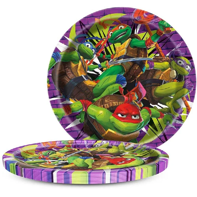 9 inch TMNT MUTANT MAYHEM ROUND DINNER PLATES (8 PK)