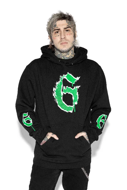 Green Six - Heavyweight Hooded Pullover Sweater