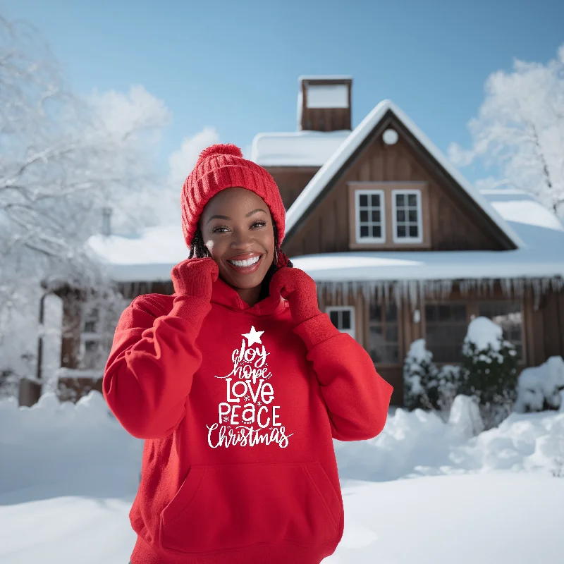 Joy Hope, Peace Christmas  Bright Colors Hoodie