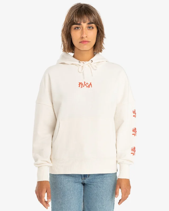 RVCA Womens Roses Only Pullover Hoodie - Salt