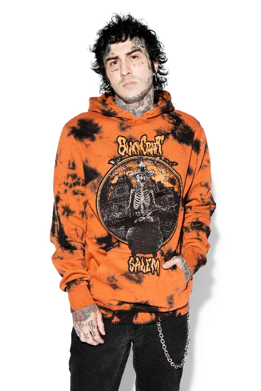 Skeleton Stew  - Orange Lightning Dye Pullover