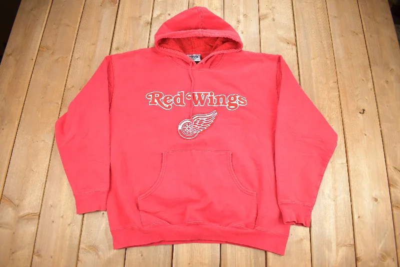 Vintage 1990s Detroit Red Wings NHL Embroidered Hoodie