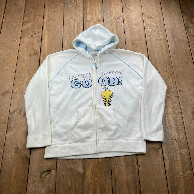 Vintage 1990s Tweety Bird Looney Tunes Full Zip Hoodie