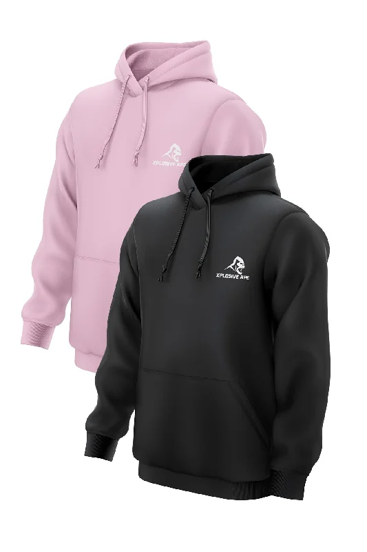 XAPE Essential 2 Hoodies Combo - Black/Light Pink