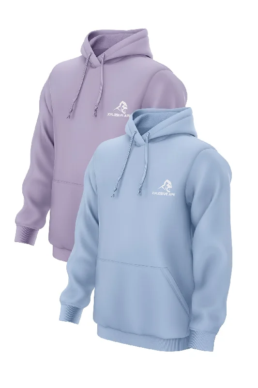 XAPE Essential 2 Hoodies Combo - Light Blue/Lilac