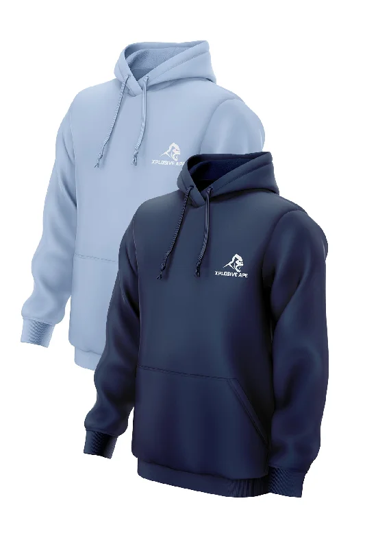 XAPE Essential 2 Hoodies Combo - Navy/Light Blue