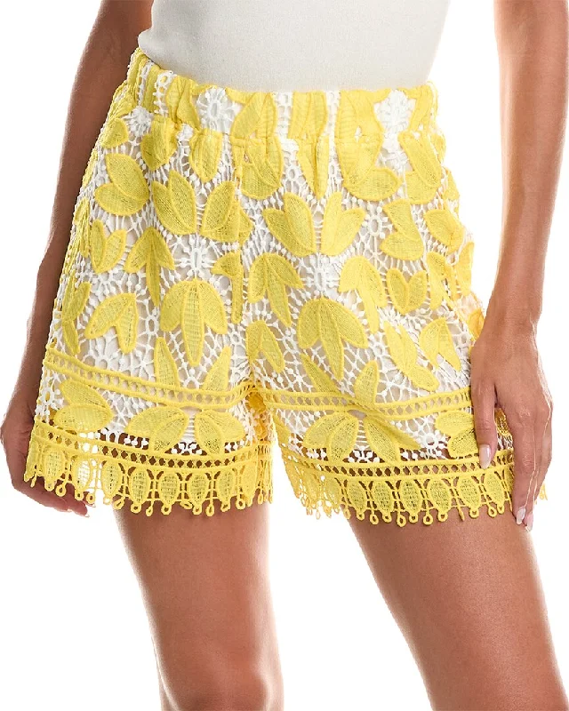 Gracia Floral Embroidered Crochet Short