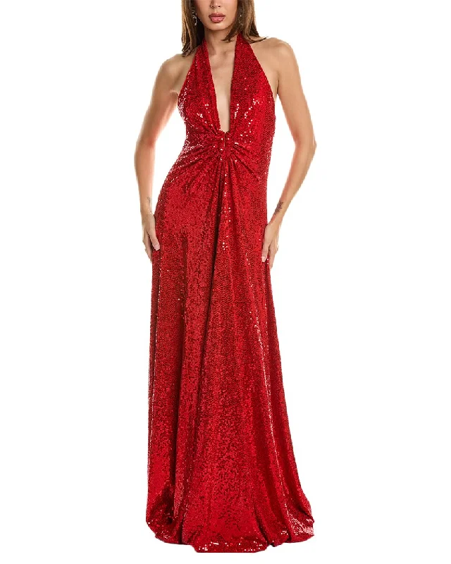 Michael Kors Collection Hand-Embroidered Halter Gown