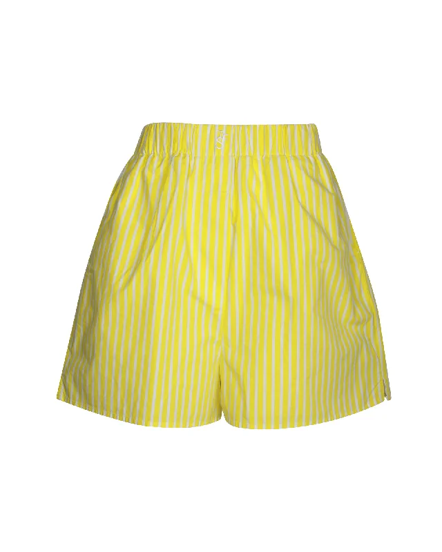 The Frankie Shop Lui Striped Shorts in Yellow Cotton